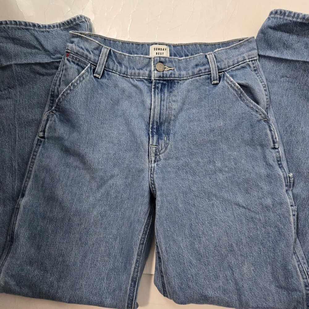 Aritzia Sunday Best Women's Size 25 The Carpenter Baggie Straight Leg Jeans - Picture 7 of 11